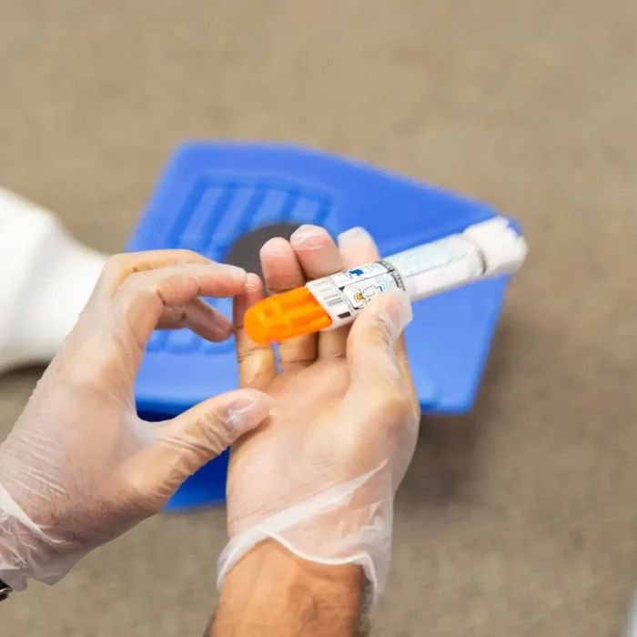 staff training to inject an epinephrine as first aid